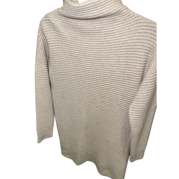 Madewell Women Small Skyscraper Sweater Dress Funnel‎ Neck Ribbed Merino Wool - Picture 9 of 13